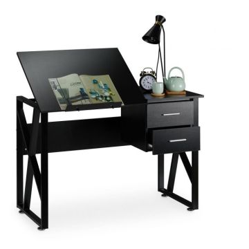 Стол для рисования с 2 ящиками 75х110х55см., цвет черный.