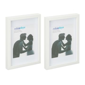 2 foto rāmīšu komplekts 32,5x22,5x3,5 cm, balts