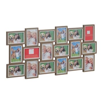 18 fotoattēlu kolāža 47x91x2cm, brūna/balta