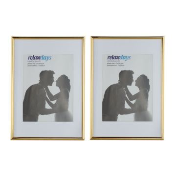 2 foto rāmīšu komplekts 31x21x2cm, zelta/baltā krāsā