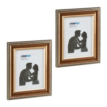 2 foto rāmīšu komplekts 26,5x21,5x2 cm, zelta krāsā
