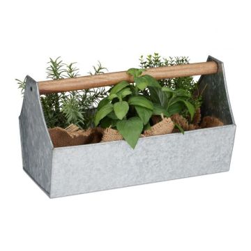 Puķu pods 20x36x20cm., brūnā/sudraba krāsā