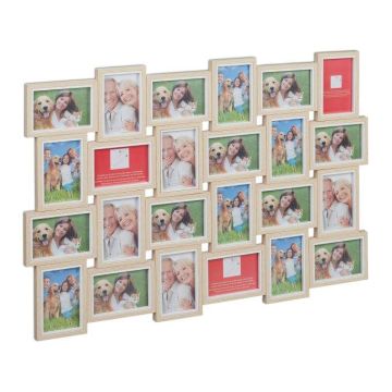 24 fotoattēlu kolāža 61,5x91x2 cm, gaiši brūna/balta