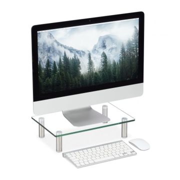 Caurspīdīgs monitora statīvs 38,5x24cm., sudraba krāsā