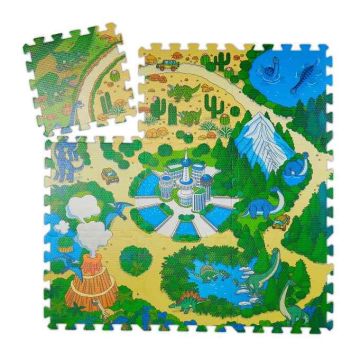Игровой коврик "Delionė" 1x31x31см., зеленый/синий/светло-коричневый