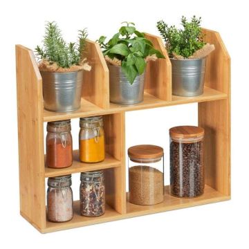 Piekarināms vannas istabas plaukts ar 6 nodalījumiem 45,5x55x16cm., gaiši brūns
