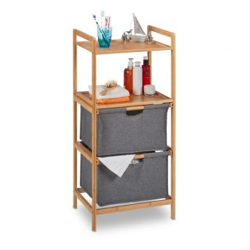 Vannas istabas skapis ar 2 groziem un 2 plauktiem 96x44x34cm., tumši pelēks/gaiši brūns