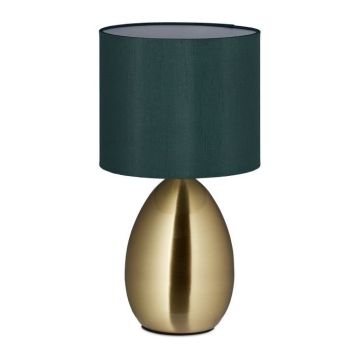 Galda lampa 34x18cm, tumši zaļa/zelta krāsā