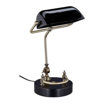 Galda lampa 42x26x25cm, melna/zelta krāsā