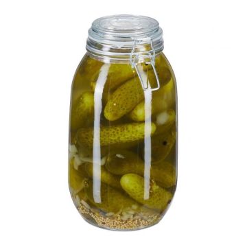 Stikla pārtikas uzglabāšanas trauks 3L., sudraba krāsā
