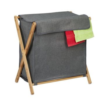 Veļas grozs 57x55x35cm, 60l., pelēks/gaiši brūns