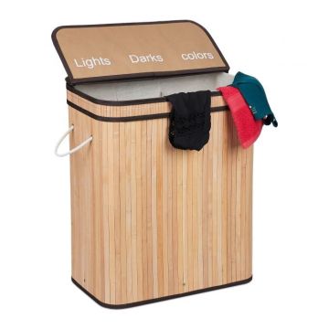 Veļas grozs 63x55x35cm, 30l., gaiši brūns/tumši brūns