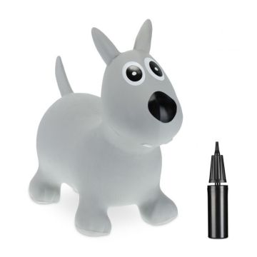 Надувная игрушка "Собака" 50х60х25см., серый/белый/черный