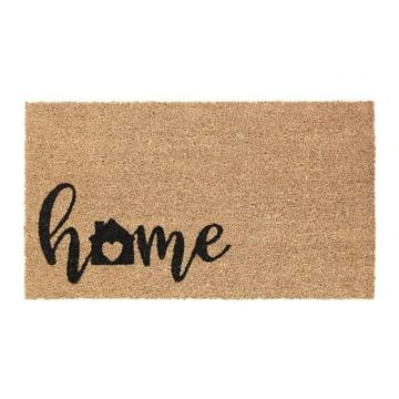 Durvju paklājiņš "Home" 75x42 cm., gaiši brūnā/melnā krāsā