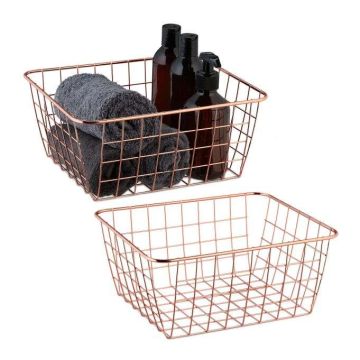 Набор из 2-х корзин 12х27,5х22,5см., цвет медь.