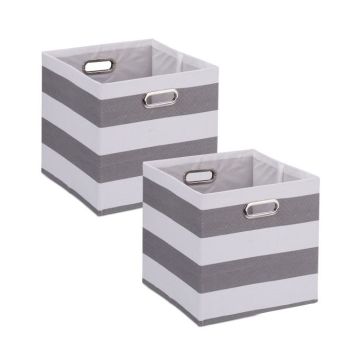 Набор из 2 коробок для хранения 30,5x30,5x30см., серый/белый.