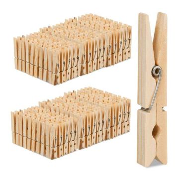 Veļas knaģu komplekts 288 gab. 7,5x1,5x1 cm., gaiši brūns