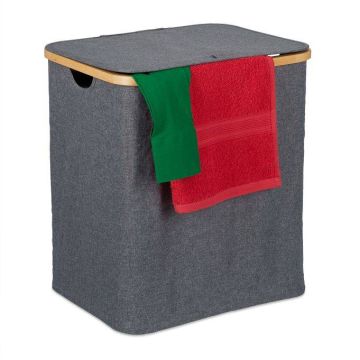 Veļas grozs 50,5x45x35,5cm, 80l., pelēks/gaiši brūns