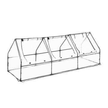 Caurspīdīga mini siltumnīca stādiem 95x270x90cm, melnā krāsā