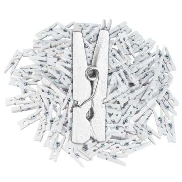 Veļas knaģis komplekts 400 gab. 2,5x0,8x0,3 cm., balts