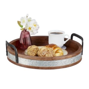 Paplāte 9x36x35cm., brūna/sudraba/melna