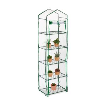 Caurspīdīga mini siltumnīcas stādaudzētava 193x58x36cm, zaļa krāsa