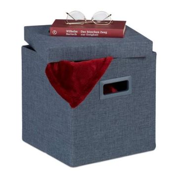 Salokāms sēdeklis ar atveramu vāku 29,5x29,5x29,5 cm, pelēks