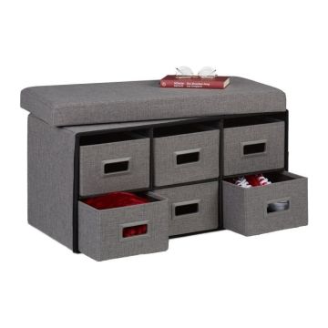 Скамейка 6 секций 39х75,5х37см., цвет серый.
