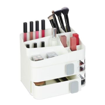Grima organizators ar atvilktnēm 21,5x26x21cm., baltā krāsā