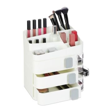 Grima organizators ar atvilktnēm 27,5x26x21cm., baltā krāsā