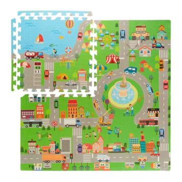 Игровой коврик "Делионе" 1х121х121см., зеленый/серый/синий