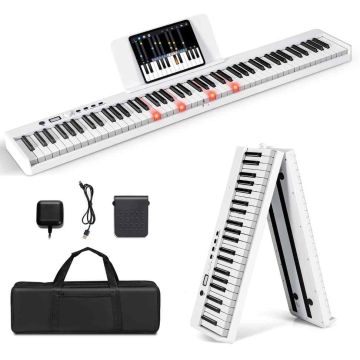 Digitālais pianīns 126x30x22,5cm, baltā/melnā krāsā