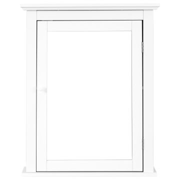 Vannas istabas sienas skapis ar spoguli 56x15x69,5cm, baltā krāsā