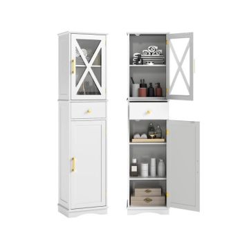 Полка для ванной 40x30x168см, белого цвета