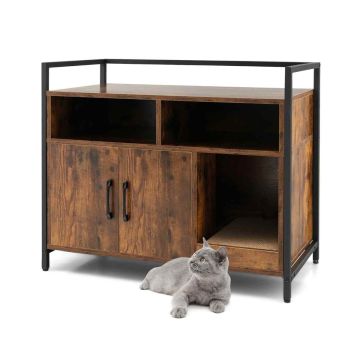 Туалет для кошек 89x45x74,5см, коричнево-черный