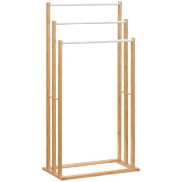 Stāvētā dvieļu pakaramā Homcom 48x25,8x94cm, gaiši brūnas/baltas krāsas