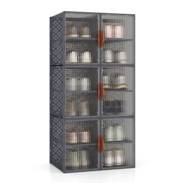 Обувной шкаф 49x32x103см, серого цвета