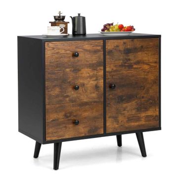 Kumode 73x40x76,5cm, melnas/brūnas krāsas