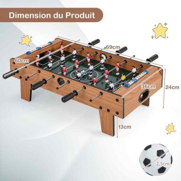Futbola galds 69x36x24cm, dažādās krāsās