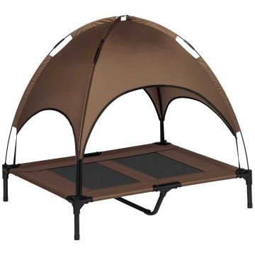 Suņa guļvieta PawHut 92x76x90cm, brūnas/melnas krāsas