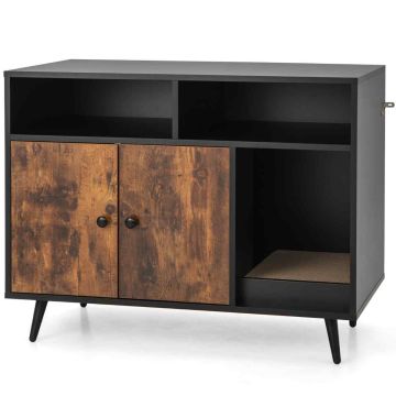 Туалет для кошек 90x50x70см, черно-коричневого цвета