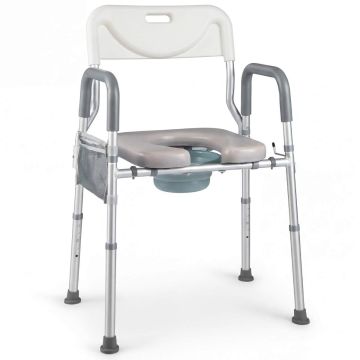 3-in-1 toilet seat with backrest, 3-in-1, 48 × 90–100 × 66 cm