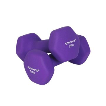 Hanteļu komplekts 2 x 2 kg, violets