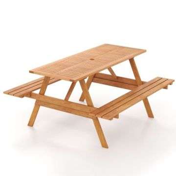 Piknika galds 150x139x75cm, brūnas krāsas