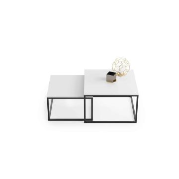 Kafijas galdiņš Twin 70x70x42cm / 60x60x36 cm, melns