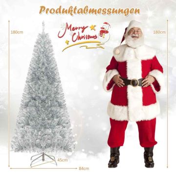 Mākslīgā LED egle 84x180cm, sudrabotas krāsas