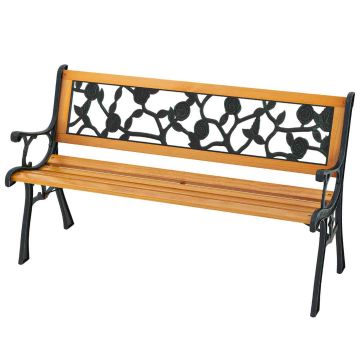 Dārza sols 126x52x74cm, gaiši brūns/melns