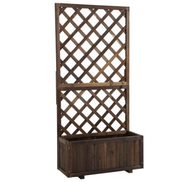 Paaugstināta puķu dobe ar līstēm Outsunny 72,5x31,5x149,5cm, brūna
