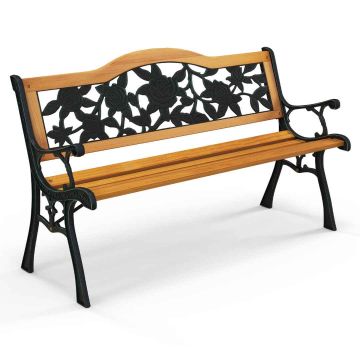 Dārza sols 126x52x76cm, gaiši brūnas/melnas krāsas