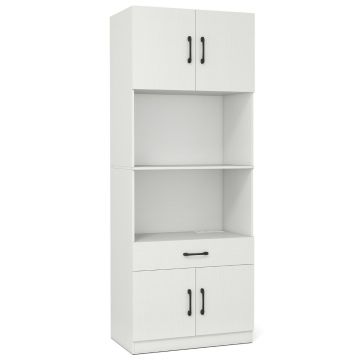 Skapis 65x38x168cm, balts/melns